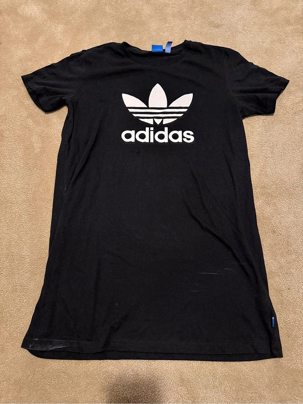 adidas Short Sleeve Logo Tshirt Dress Black Size Medium